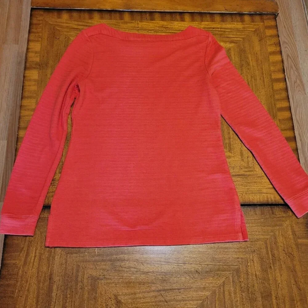 Talbots Orange Ribbed Lightweight Sweater